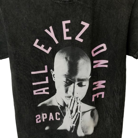 NEW 2Pac Rap Tee All Eyez On Me T Shirt Stone Wash Tour Concert Music Small S - Picture 2 of 10